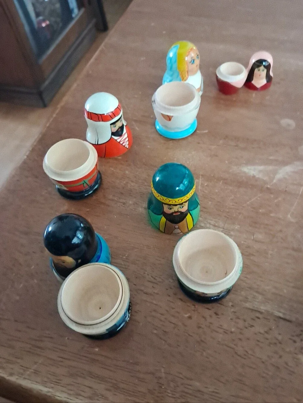 Christmas Themed Nesting Dolls And Ornaments